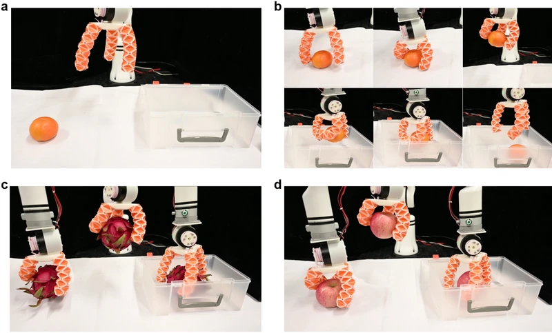 Origami-inspired hard–soft coupled compliant robotic gripper